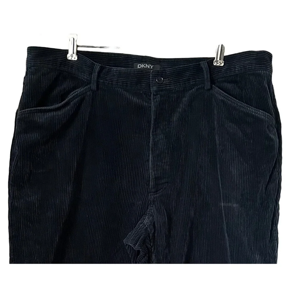 DKNY Mens Corduroy Trousers Pants 36W 29L Mens‎ Straight Leg Navy Blue